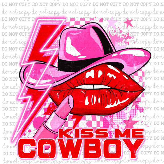 Kiss Me Cowboy - Country Western Valentines - Cheat Clear Waterslide™ or Cheat Clear Sticker Decal