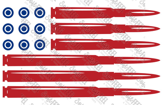 Gun Flag 1 - Patriotic / Men's - Direct To Film Transfer / DTF - Heat Press Clothing Transfer