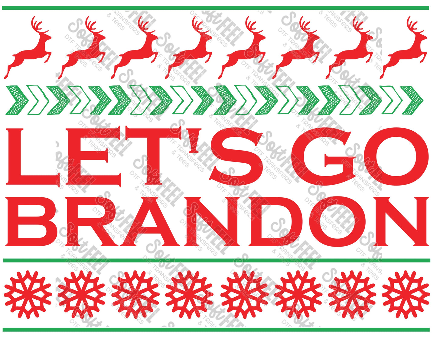 Let's Go Brandon - Patriotic / Christmas - Direct To Film Transfer / DTF - Heat Press Clothing Transfer