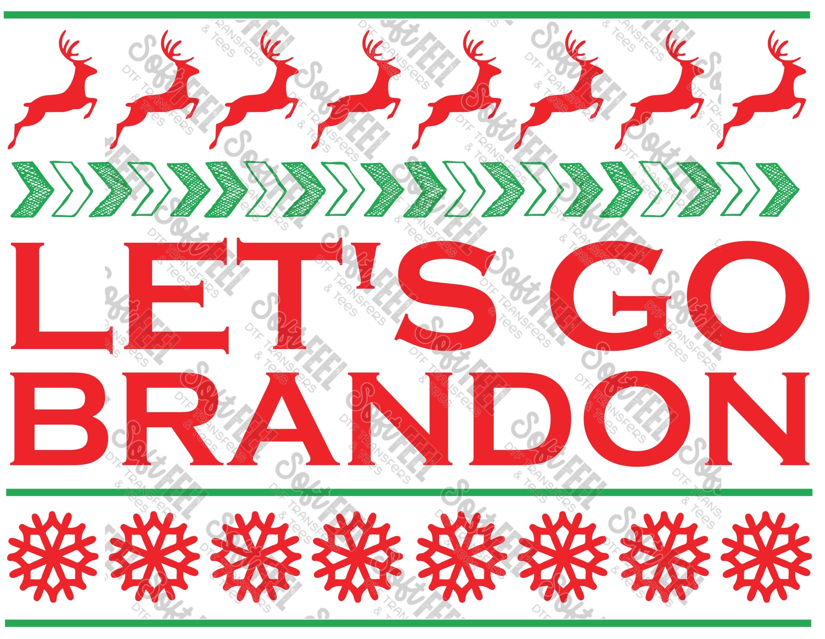 Let&#39;s Go Brandon - Patriotic / Christmas - Direct To Film Transfer / DTF - Heat Press Clothing Transfer