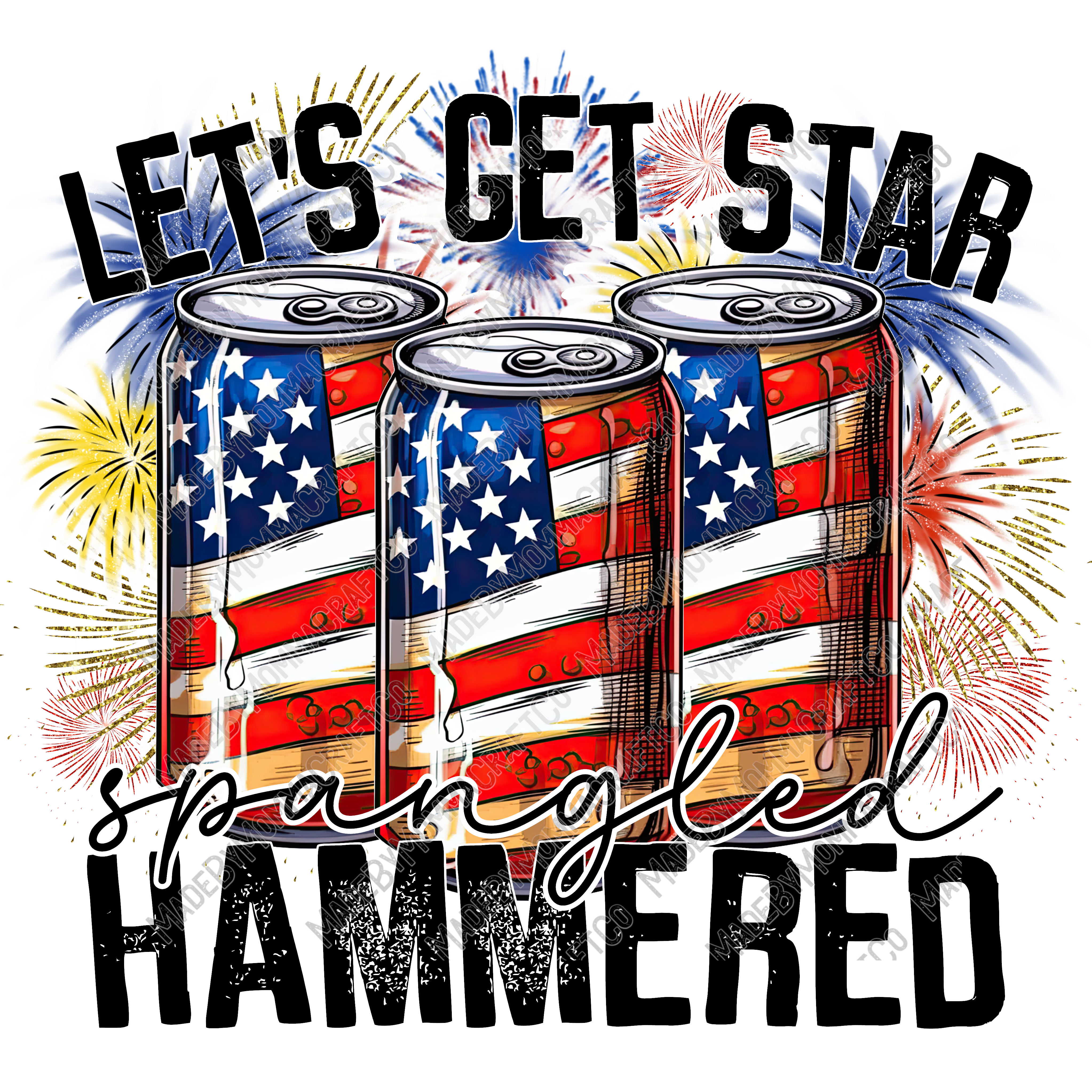 Let&#39;s Get Star Spangled Hammered - Cheat Clear Waterslide™ or White Cast Sticker