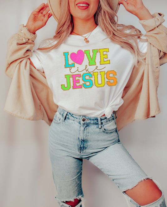 Love Like Jesus NEON - Youth / Christian - Direct To Film Transfer / DTF - Heat Press Clothing Transfer