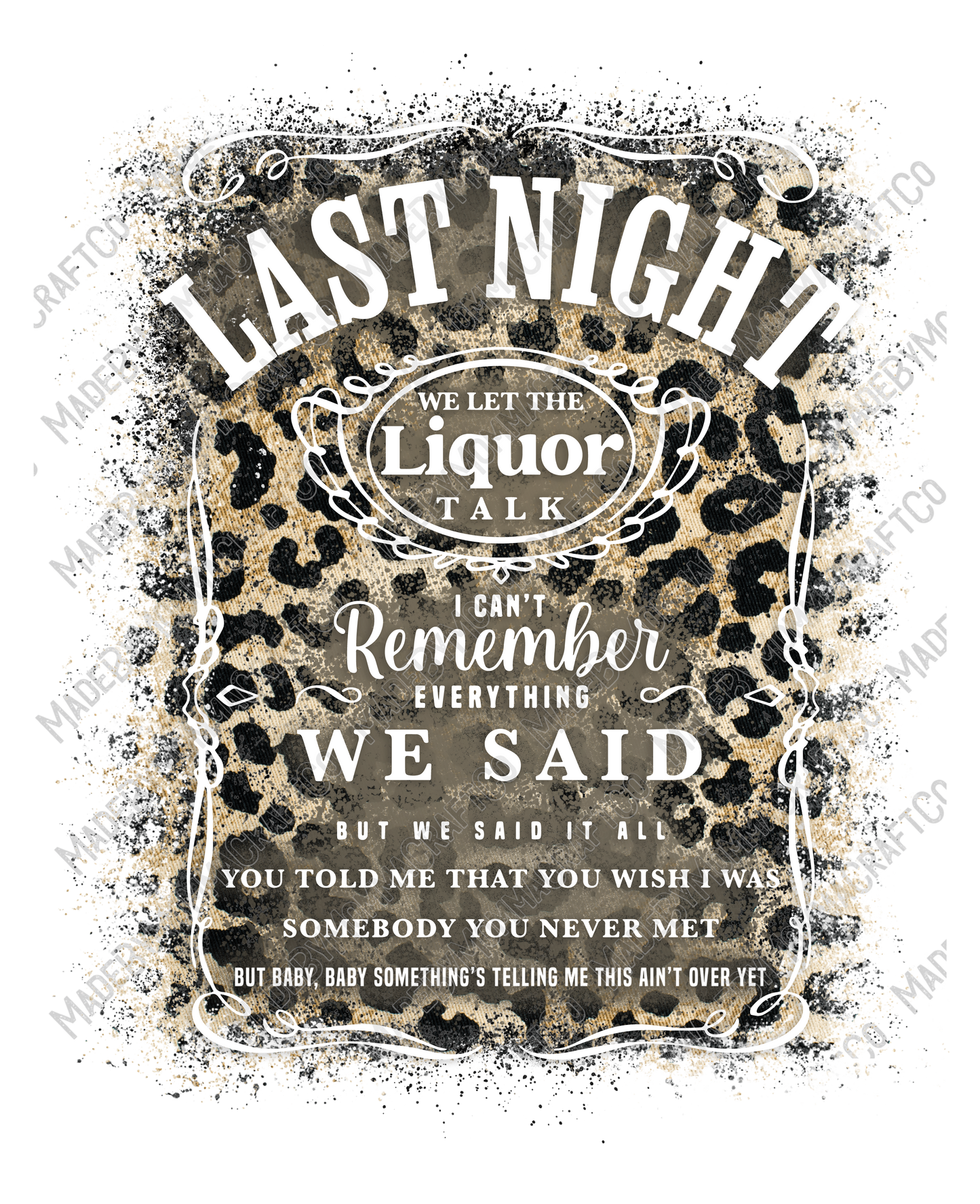 Last Night Leopard - Country Western - Cheat Clear Waterslide™ or White Cast Sticker