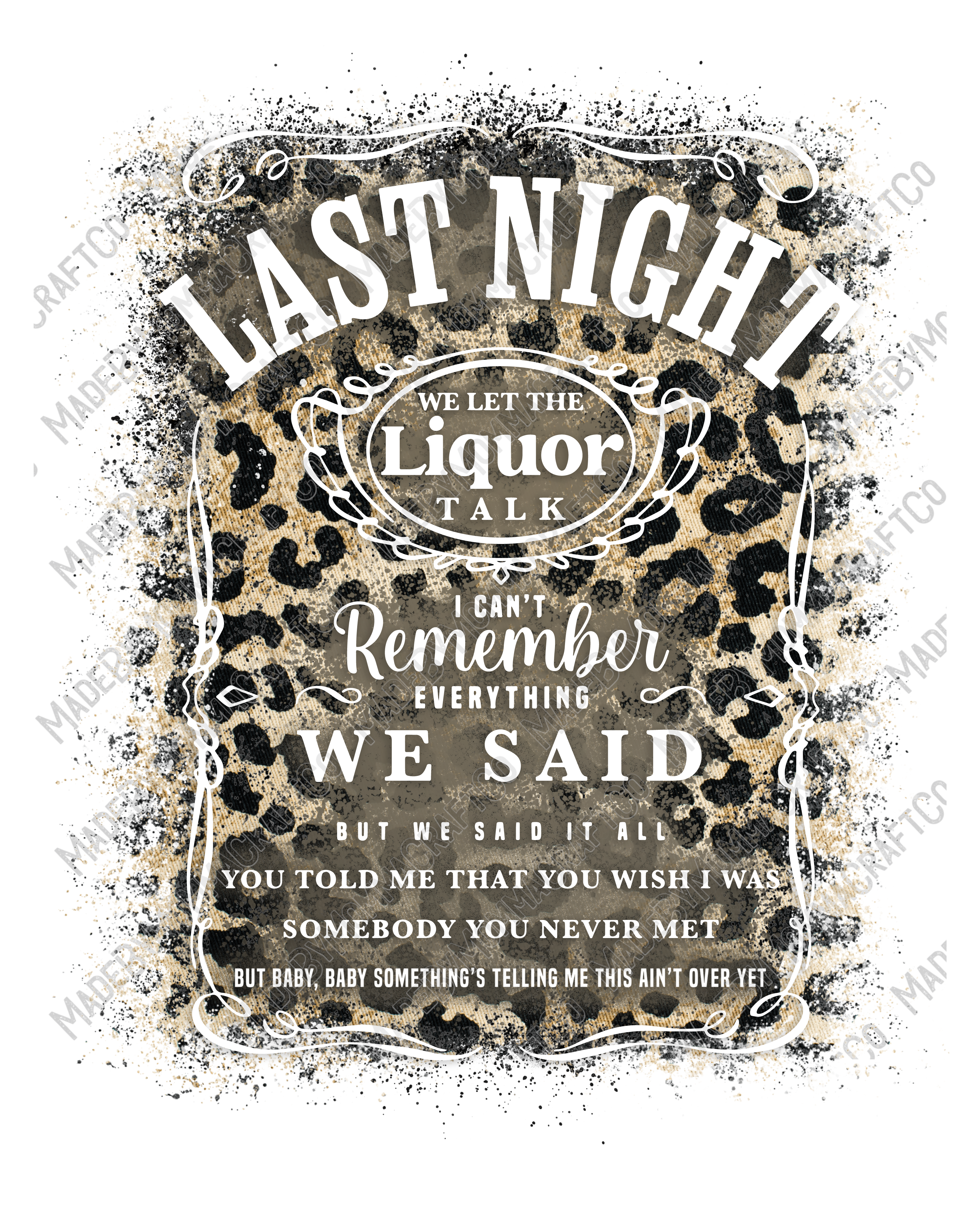 Last Night Leopard - Country Western - Cheat Clear Waterslide™ or White Cast Sticker