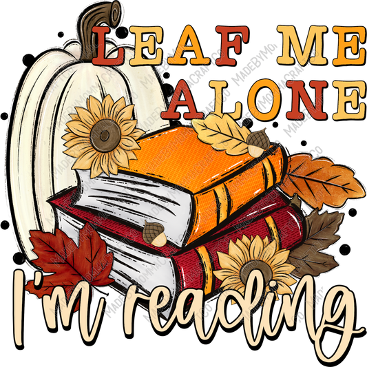 Leaf Me Alone Fall Books - Cheat Clear Waterslide™ or White Cast Sticker