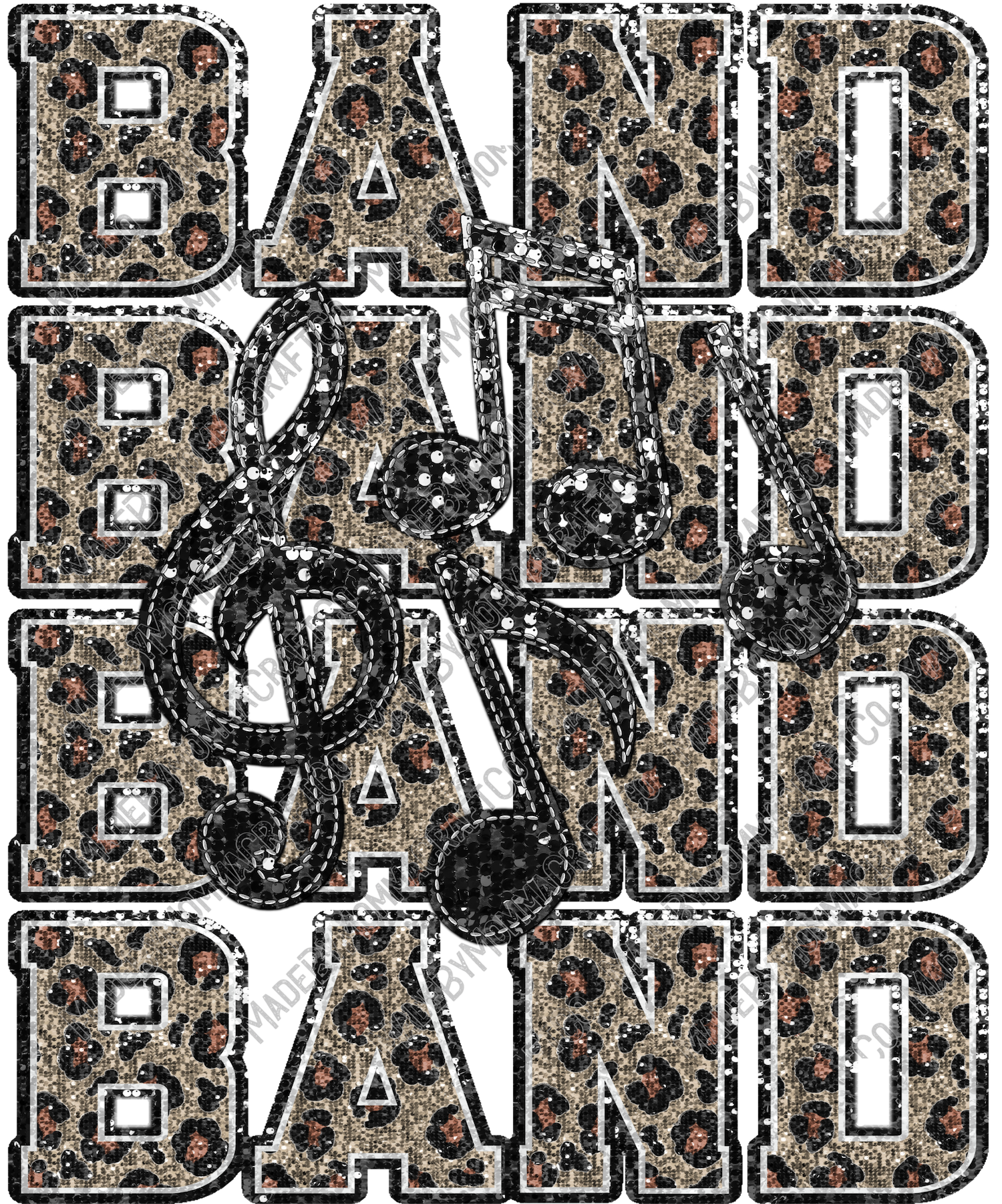 Band Glitter Sequins - Cheat Clear Waterslide™ or White Cast Sticker