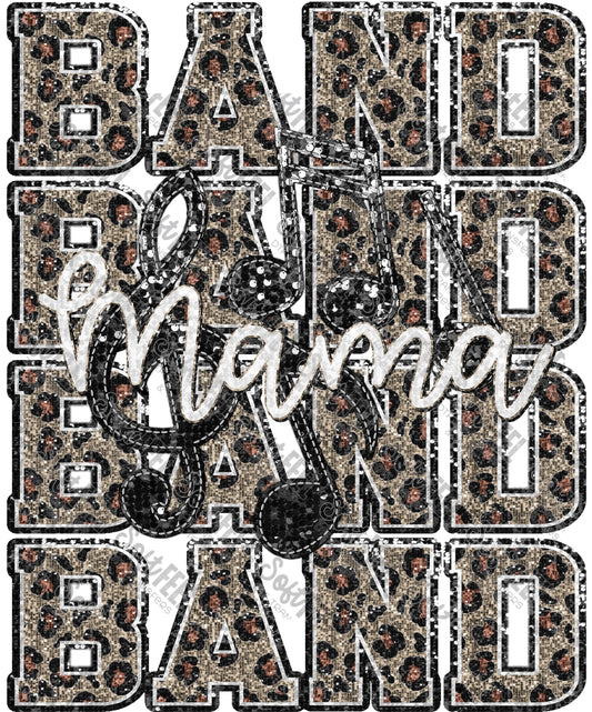 Leopard Band Mama - Women's / Sports - Direct To Film Transfer / DTF - Heat Press Clothing Transfer