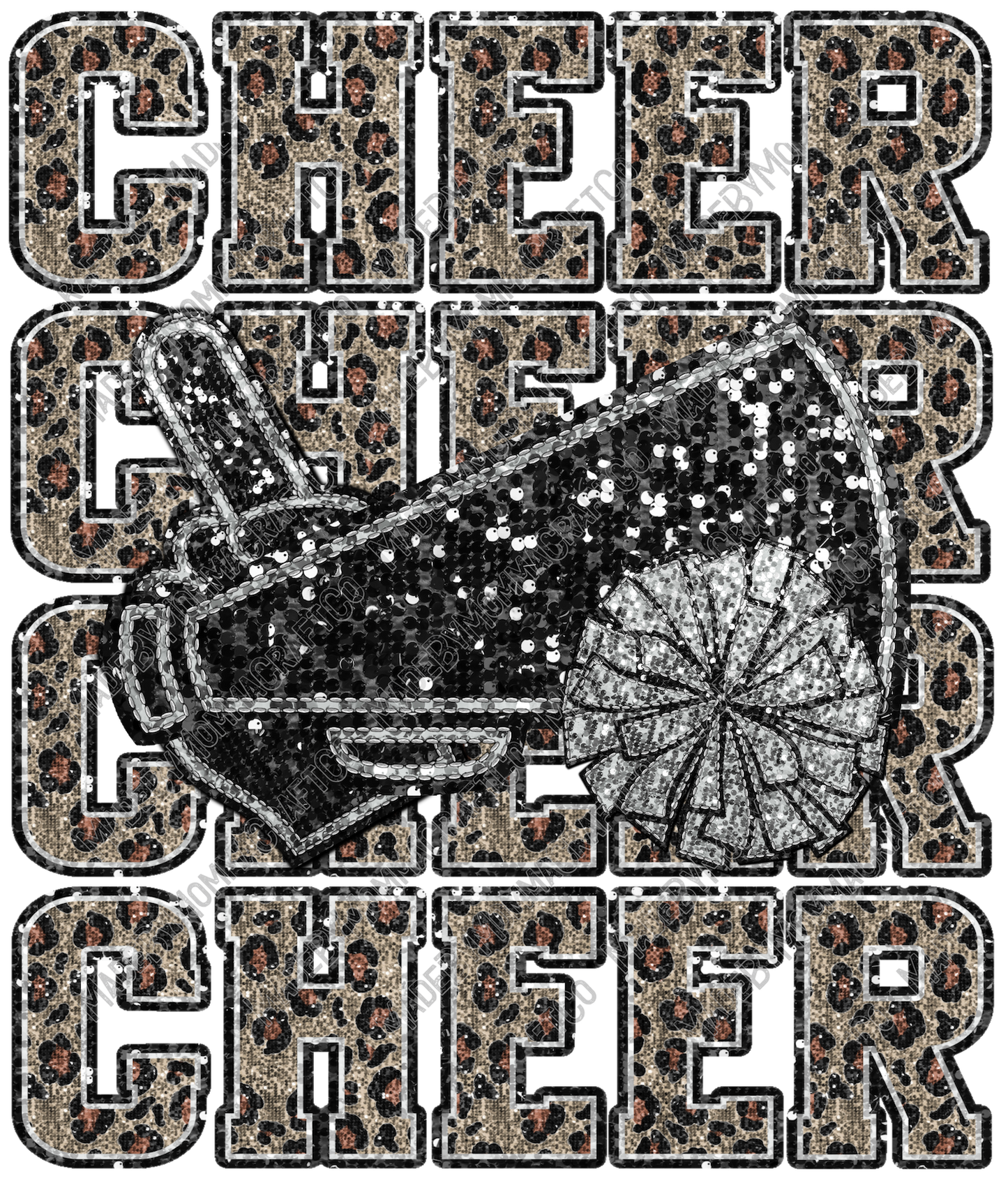 Cheer Glitter Sequins - Cheat Clear Waterslide™ or White Cast Sticker