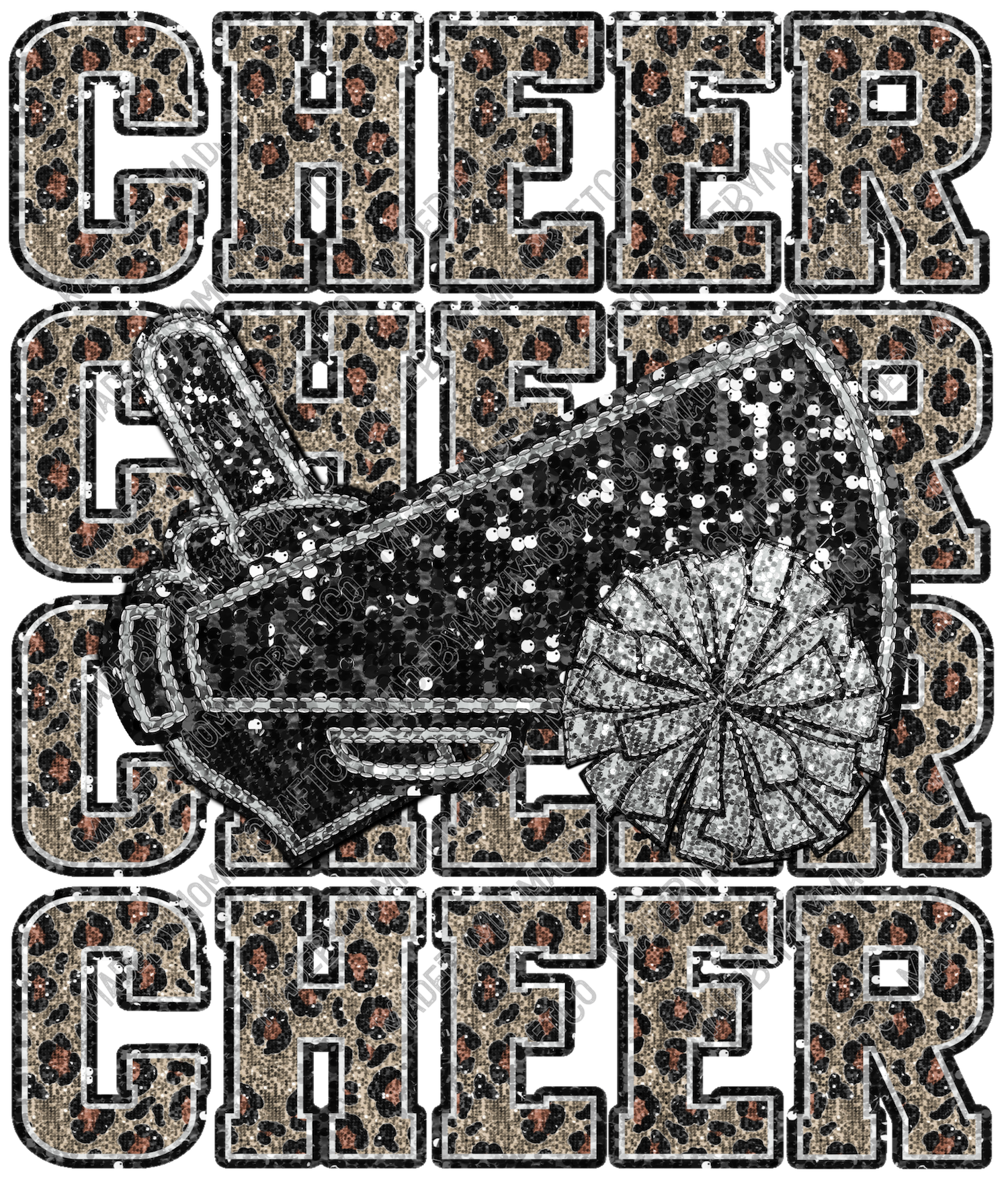 Cheer Glitter Sequins - Cheat Clear Waterslide™ or White Cast Sticker