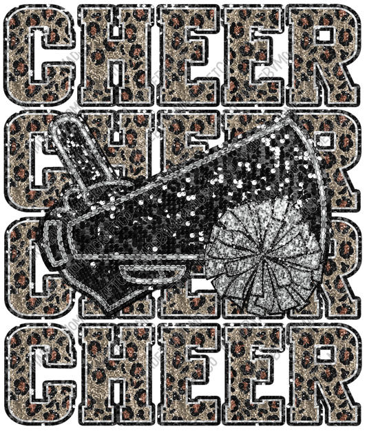 Cheer Glitter Sequins - Cheat Clear Waterslide™ or White Cast Sticker