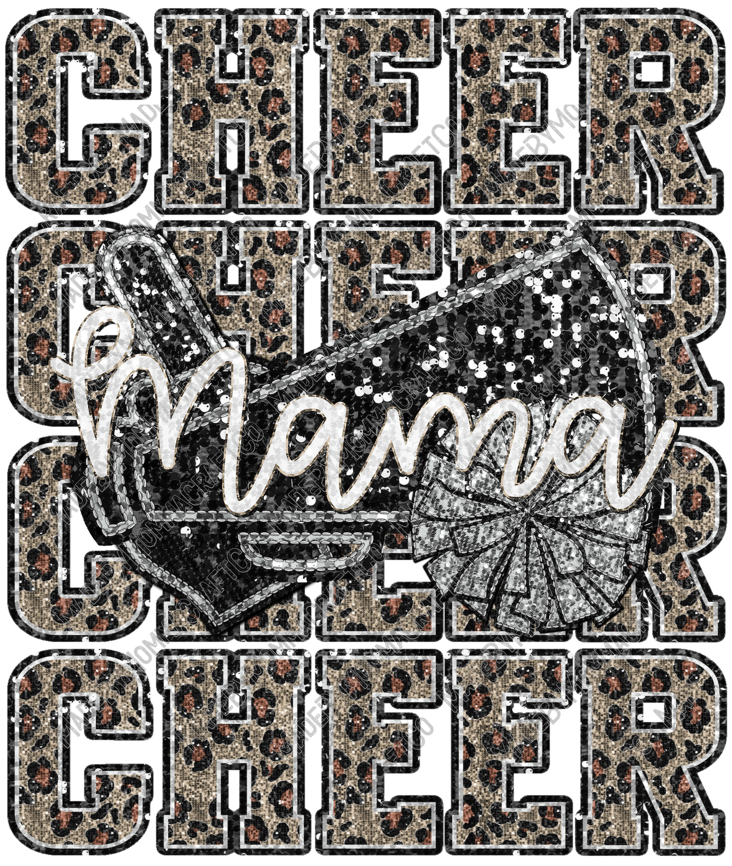 Cheer Mama Glitter Sequins - Cheat Clear Waterslide™ or White Cast Sticker