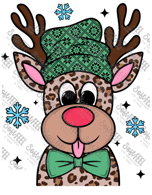 Leopard Reindeer Boy - Christmas - Direct To Film Transfer / DTF - Heat Press Clothing Transfer