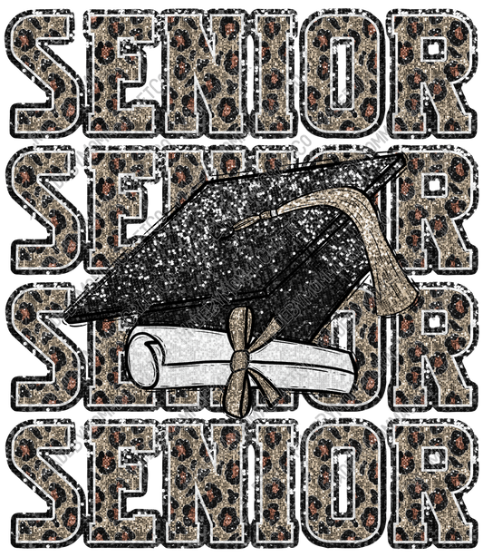 Senior Glitter Sequins - Cheat Clear Waterslide™ or White Cast Sticker