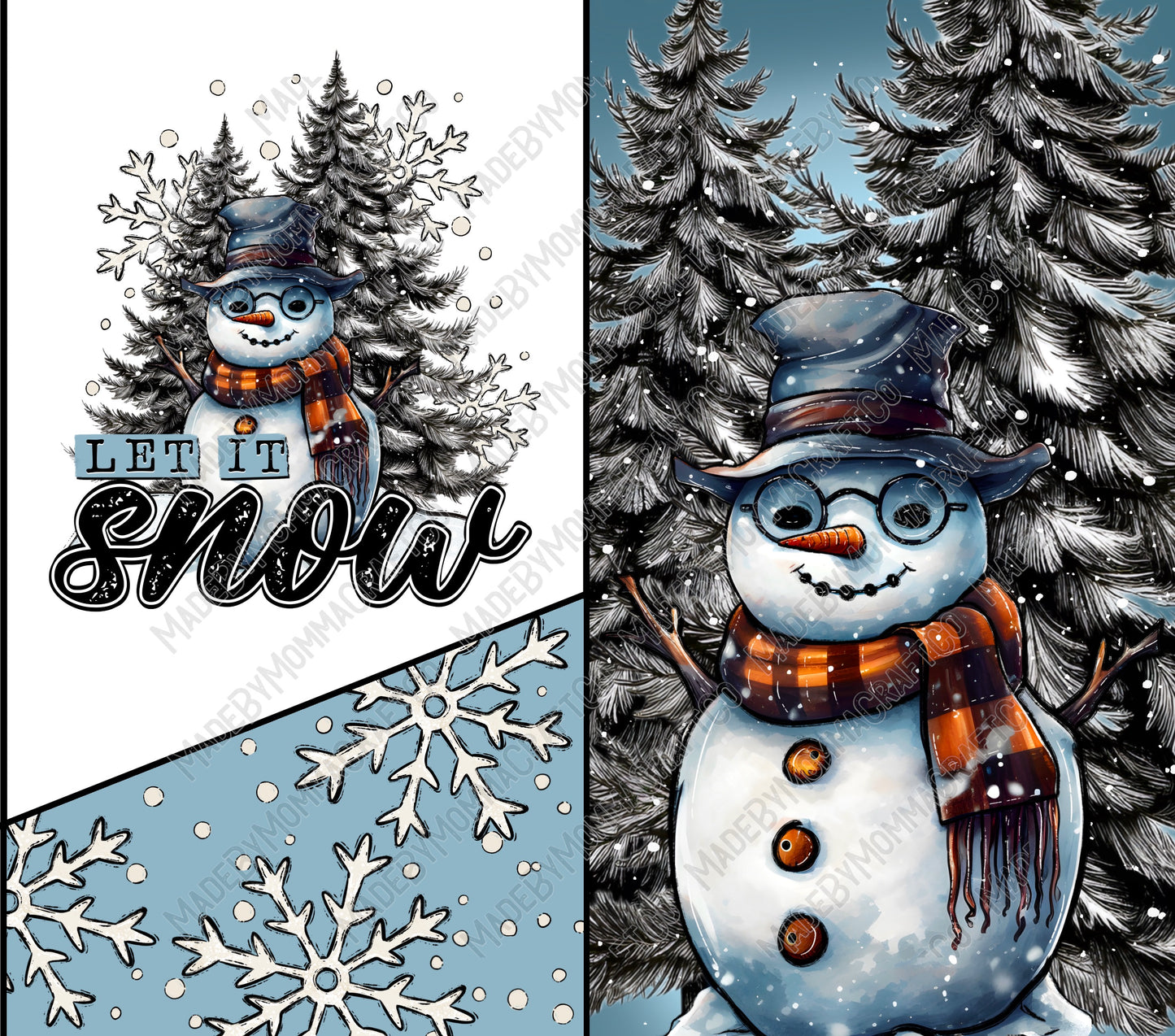 Let It Snow - Sublimation or Waterslide Wrap - 20oz and 30oz