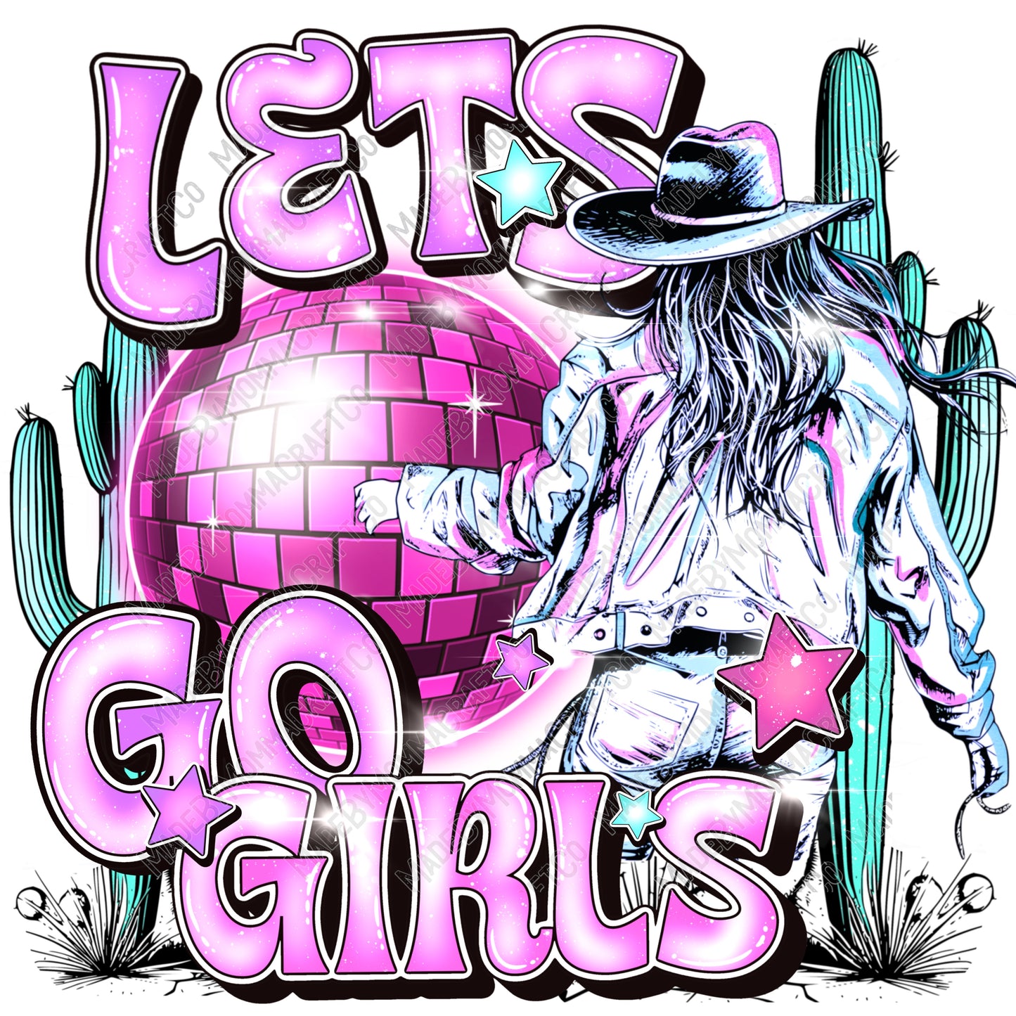 Let's Go Girls Western Retro - Cheat Clear Waterslide™ or White Cast Sticker