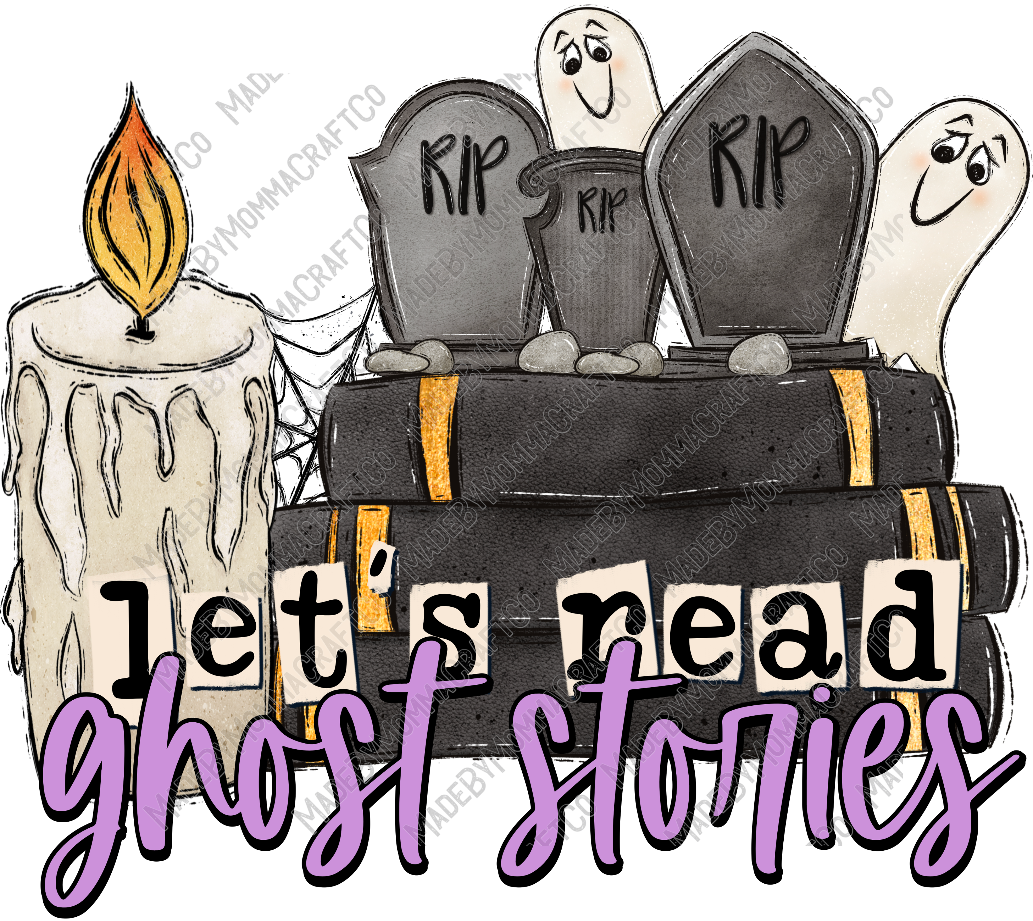 Let&#39;s Read Ghost Stories - Halloween - Cheat Clear Waterslide™ or White Cast Sticker