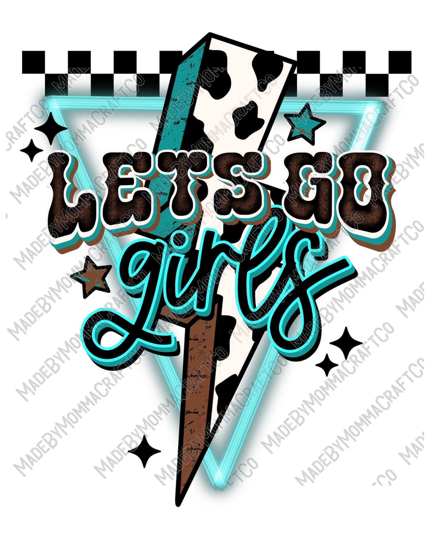 Let&#39;s Go Girls Western Retro - Cheat Clear Waterslide™ or White Cast Sticker