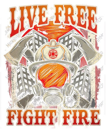 Live Free Fight Fire - Occupations - Cheat Clear Waterslide™ or UV DTF Sticker