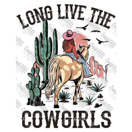 Long Live Cowgirls -Women's / Youth / Western - Direct To Film Transfer / DTF - Heat Press Clothing Transfer