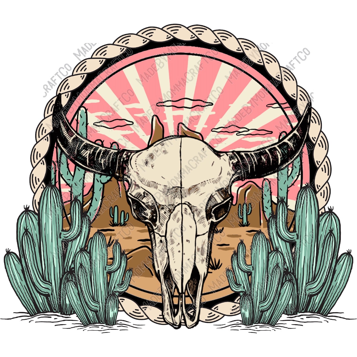 Longhorn Western Rope Scene - Country Western - Cheat Clear Waterslide ...