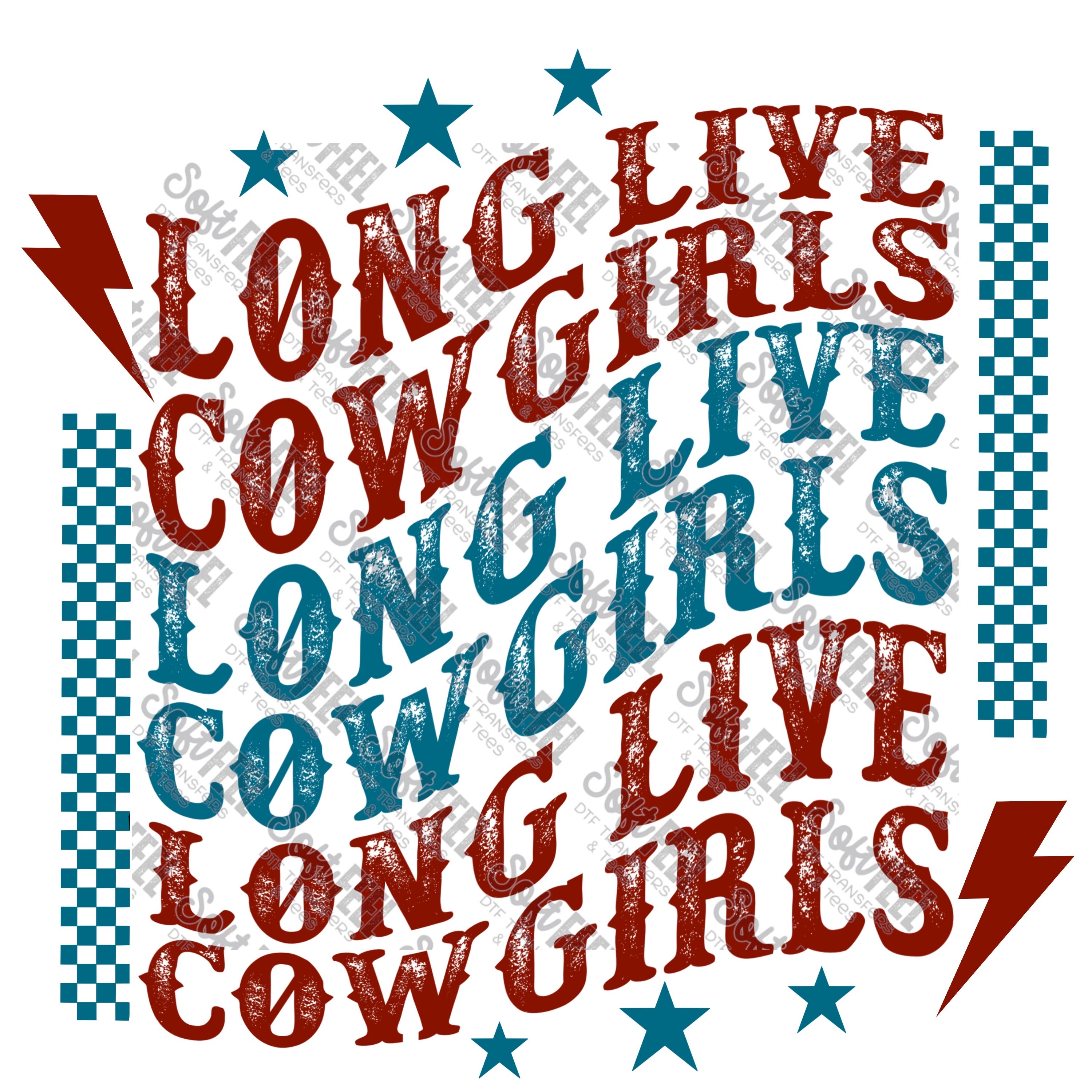 Longlive Cowgirls 1 - Women&#39;s / Country Western - Direct To Film Transfer / DTF - Heat Press Clothing Transfer