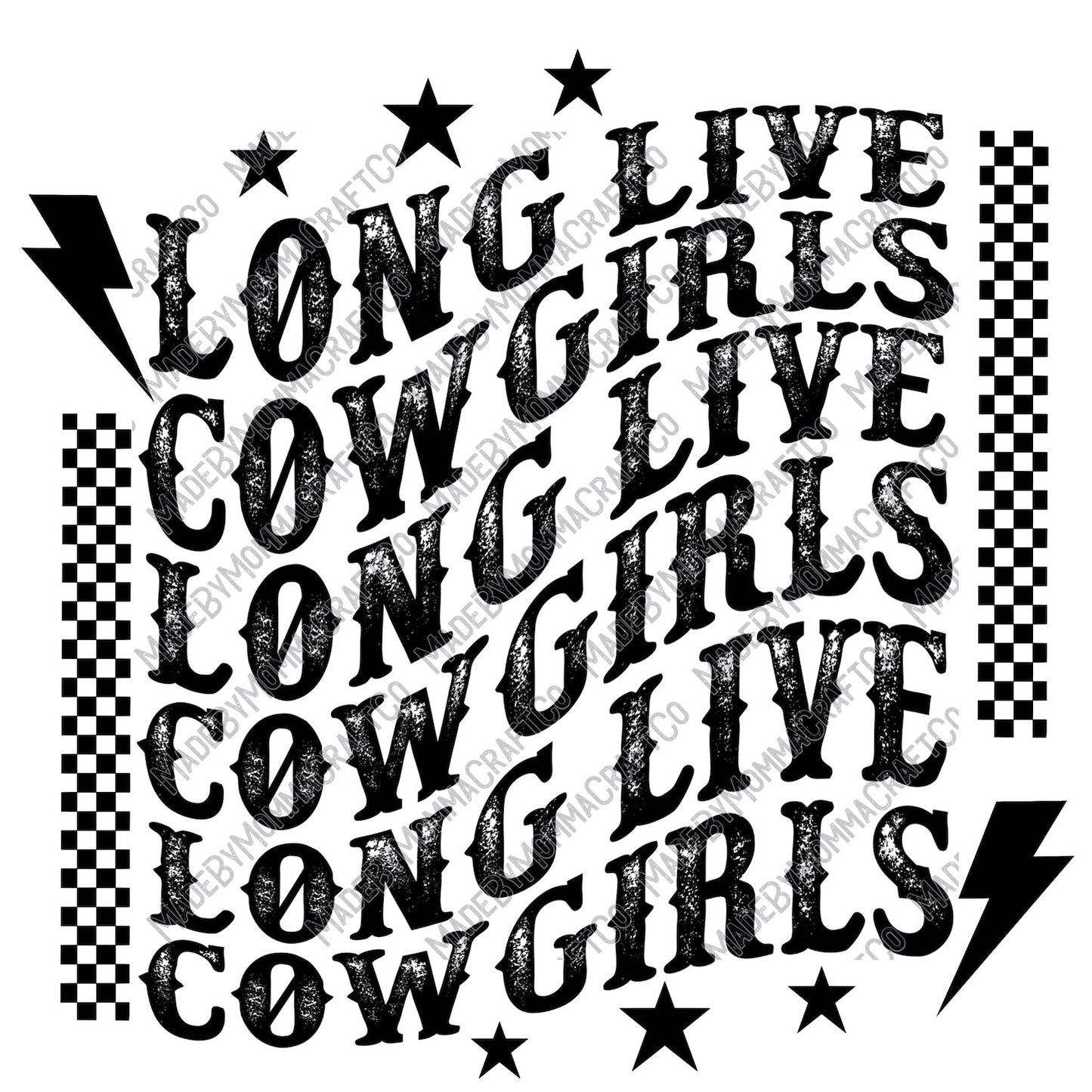 Long Live Cowgirls - Country Western - Cheat Clear Waterslide™ or White Cast Sticker