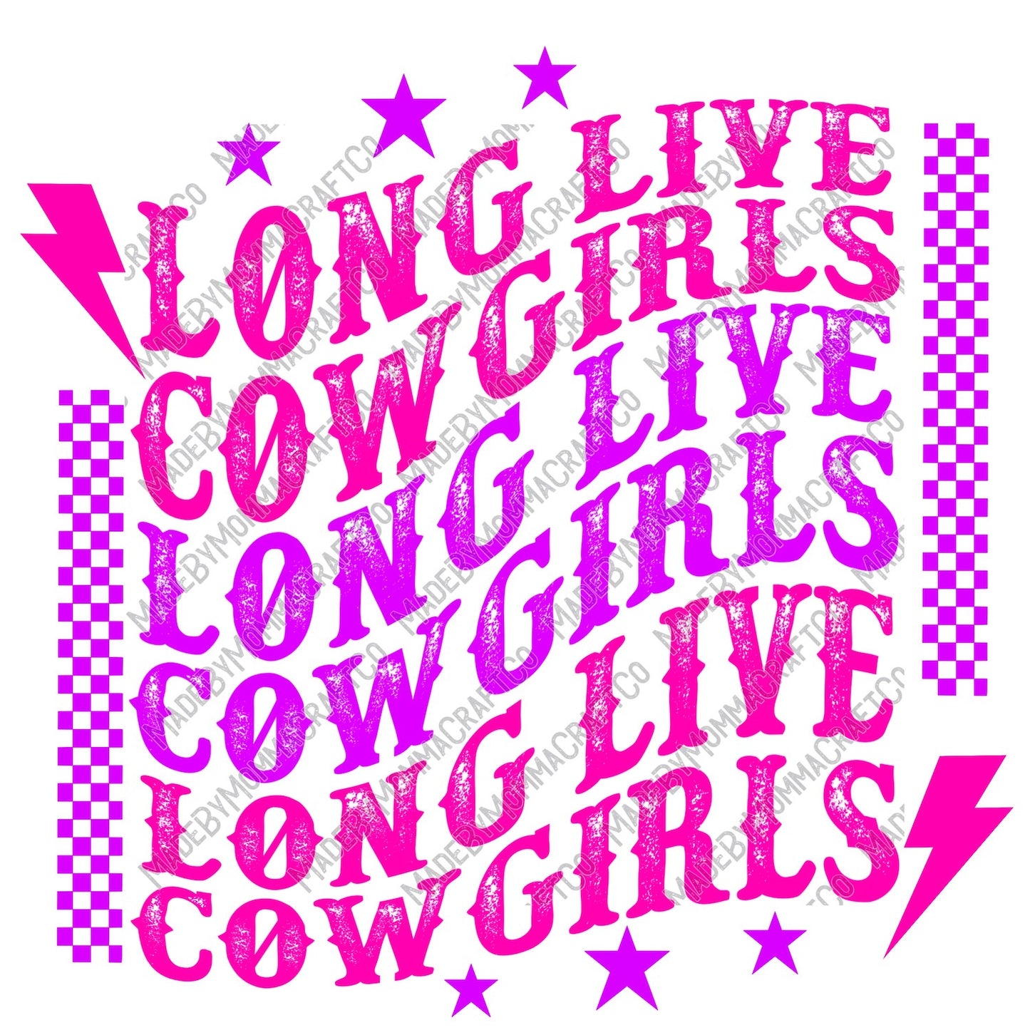 Long Live Cowgirls Pink - Country Western - Cheat Clear Waterslide™ or White Cast Sticker