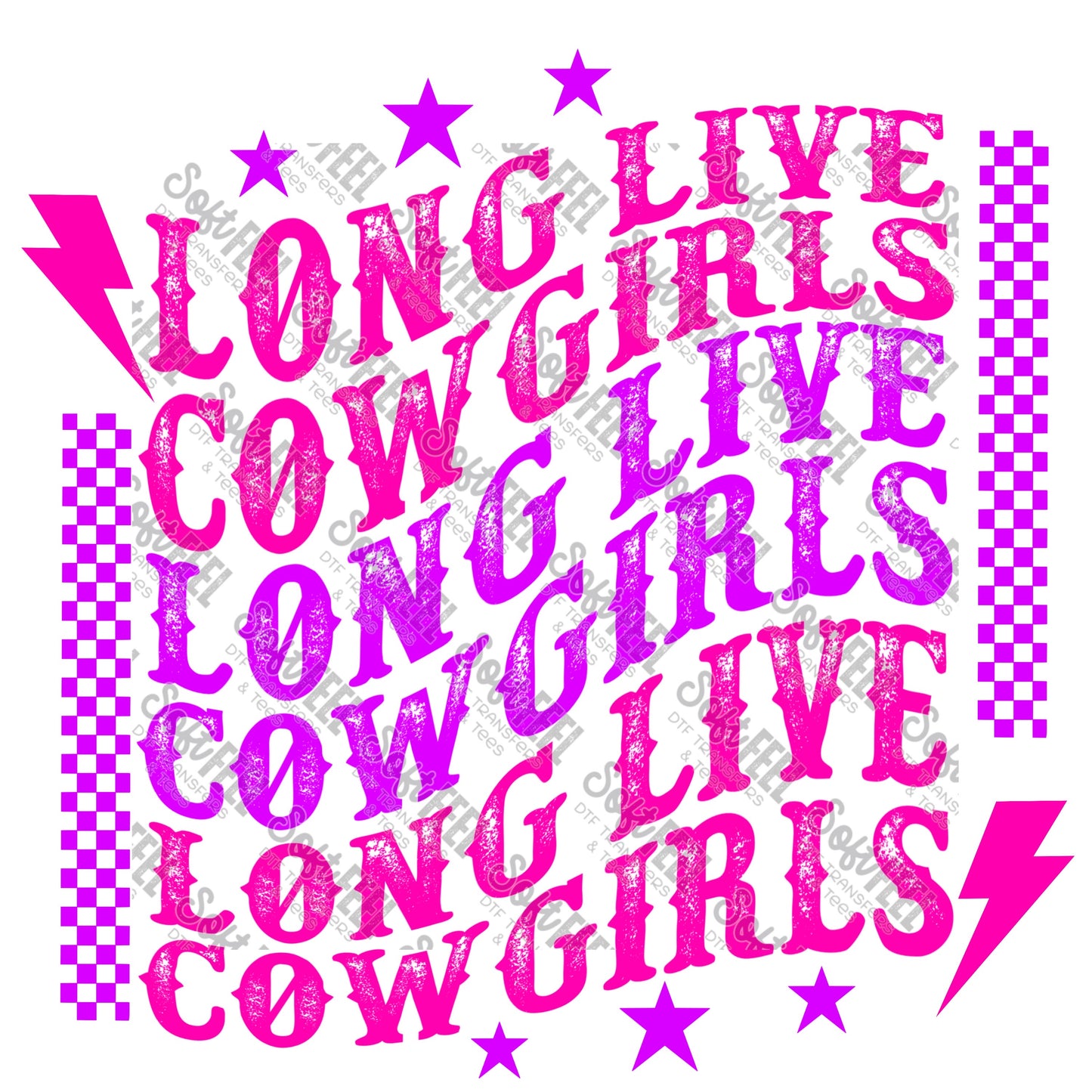 Longlive Cowgirls 4 - Women's / Country Western - Direct To Film Transfer / DTF - Heat Press Clothing Transfer