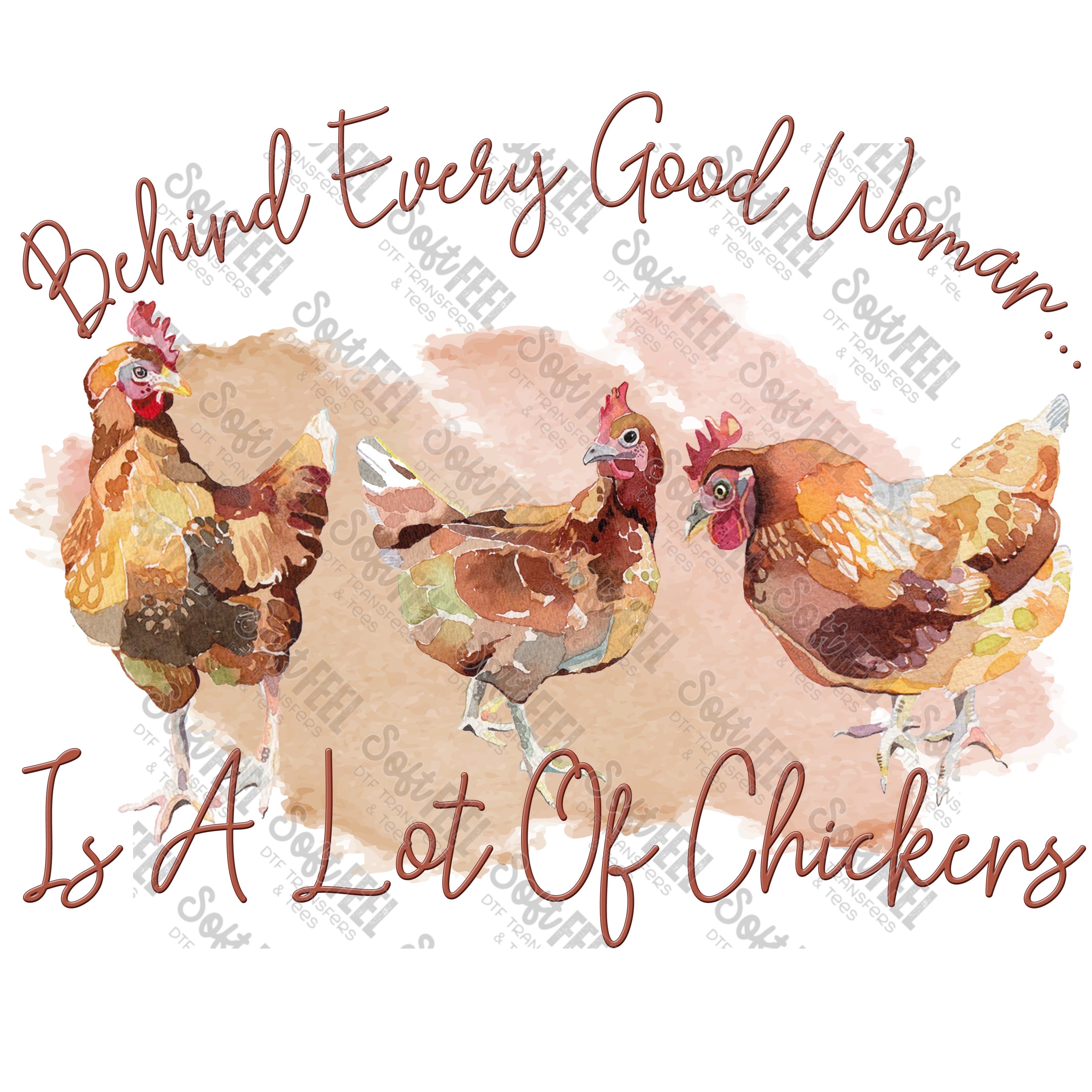 Lot of Chickens - Country Western / Women&#39;s - Direct To Film Transfer / DTF - Heat Press Clothing Transfer