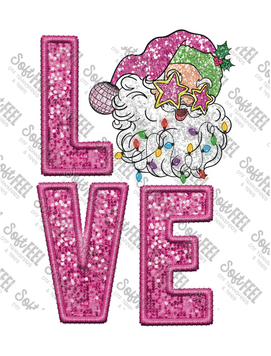 Love Sequin Santa 3 - Christmas - Direct To Film Transfer / DTF - Heat Press Clothing Transfer