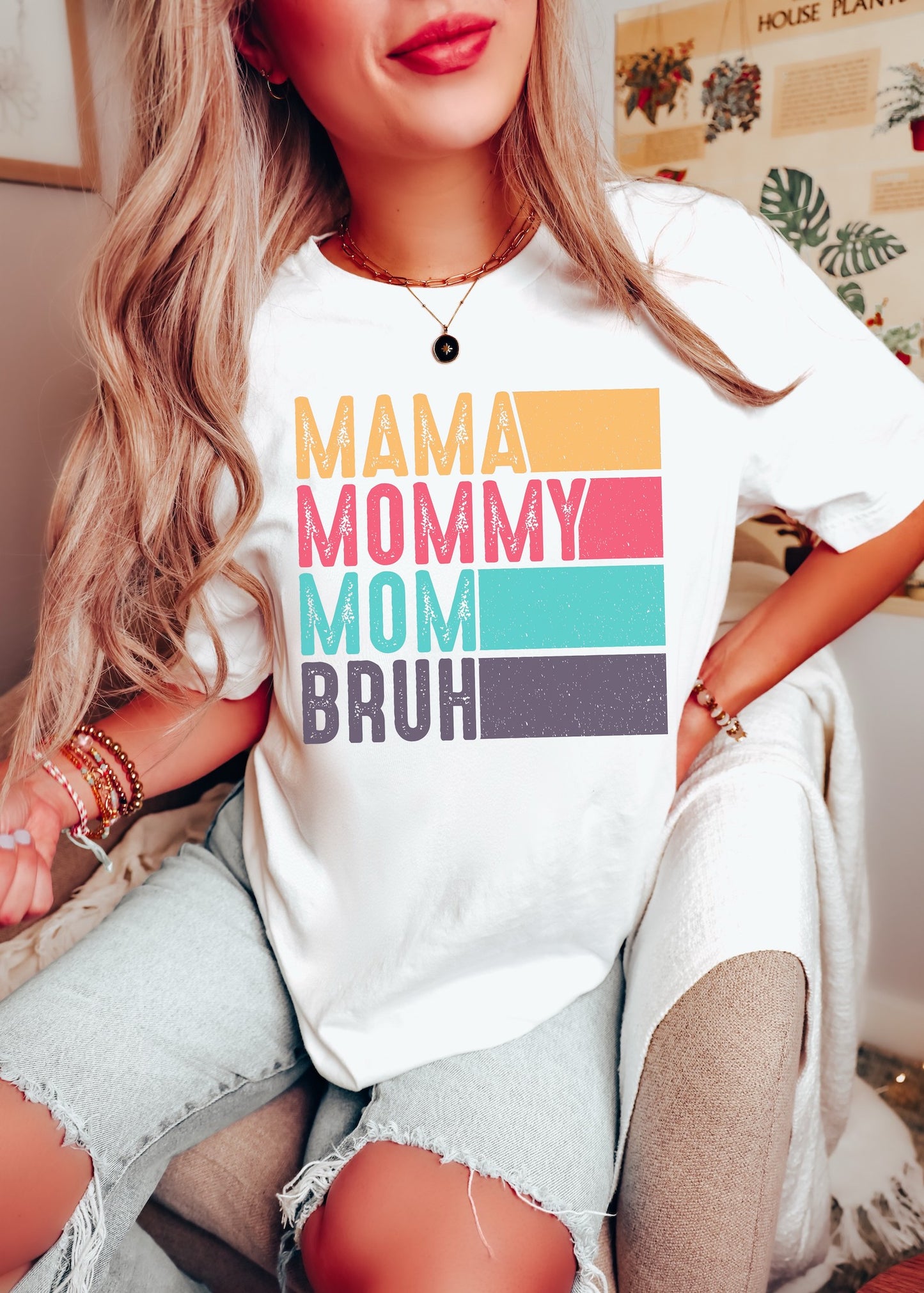 MAMA MOMMY MOM BRUH - Women's - Direct To Film Transfer / DTF - Heat Press Clothing Transfer