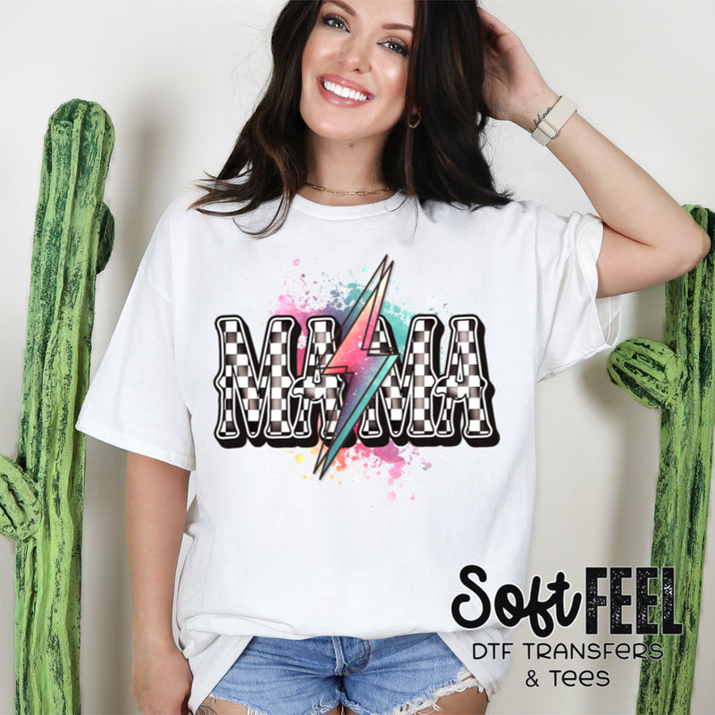 Mama Lightning - Women&#39;s / Retro - Direct To Film Transfer / DTF - Heat Press Clothing Transfer