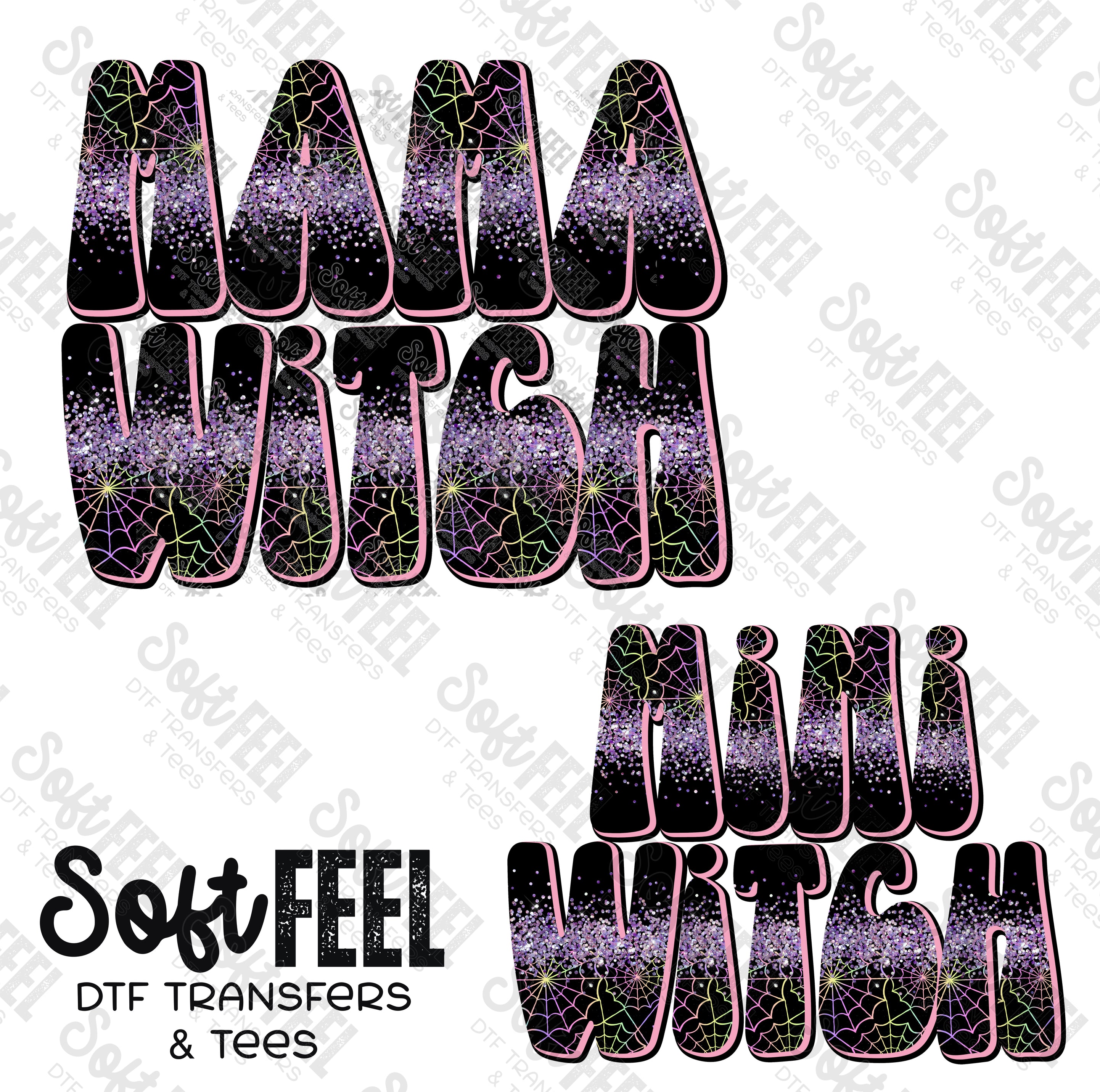 Mama Witch Mini Witch - Mama Mini Set / Youth / Women&#39;s - Direct To Film Transfer / DTF - Heat Press Clothing Transfer