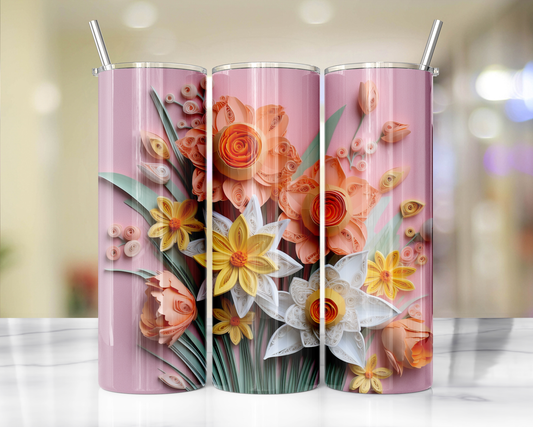 3D Tumbler Bright Flowers With Butterflies Summer Tumbler Wraps Seamless  Sublimation Designs Downloads - Floral 3D Png - Skinny 20oz Design
