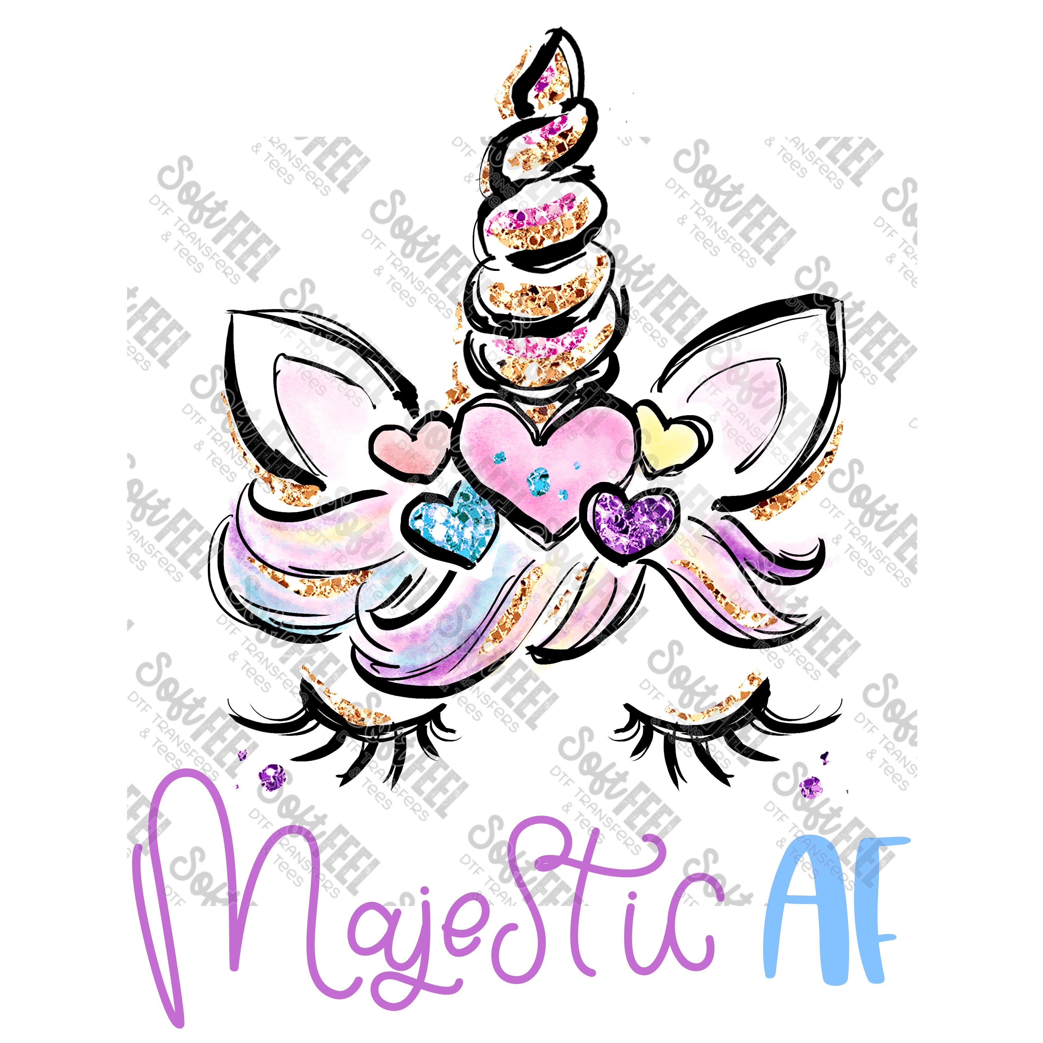 Majestic AF Unicorn - Women&#39;s / Snarky Humor - Direct To Film Transfer / DTF - Heat Press Clothing Transfer