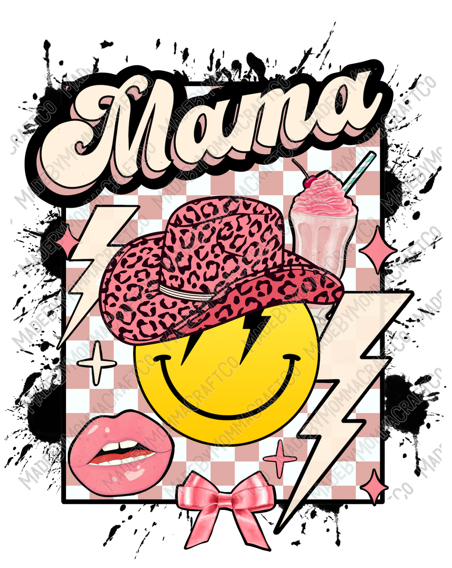 Mama Smiley 2 - Retro - Cheat Clear Waterslide™ or White Cast Sticker