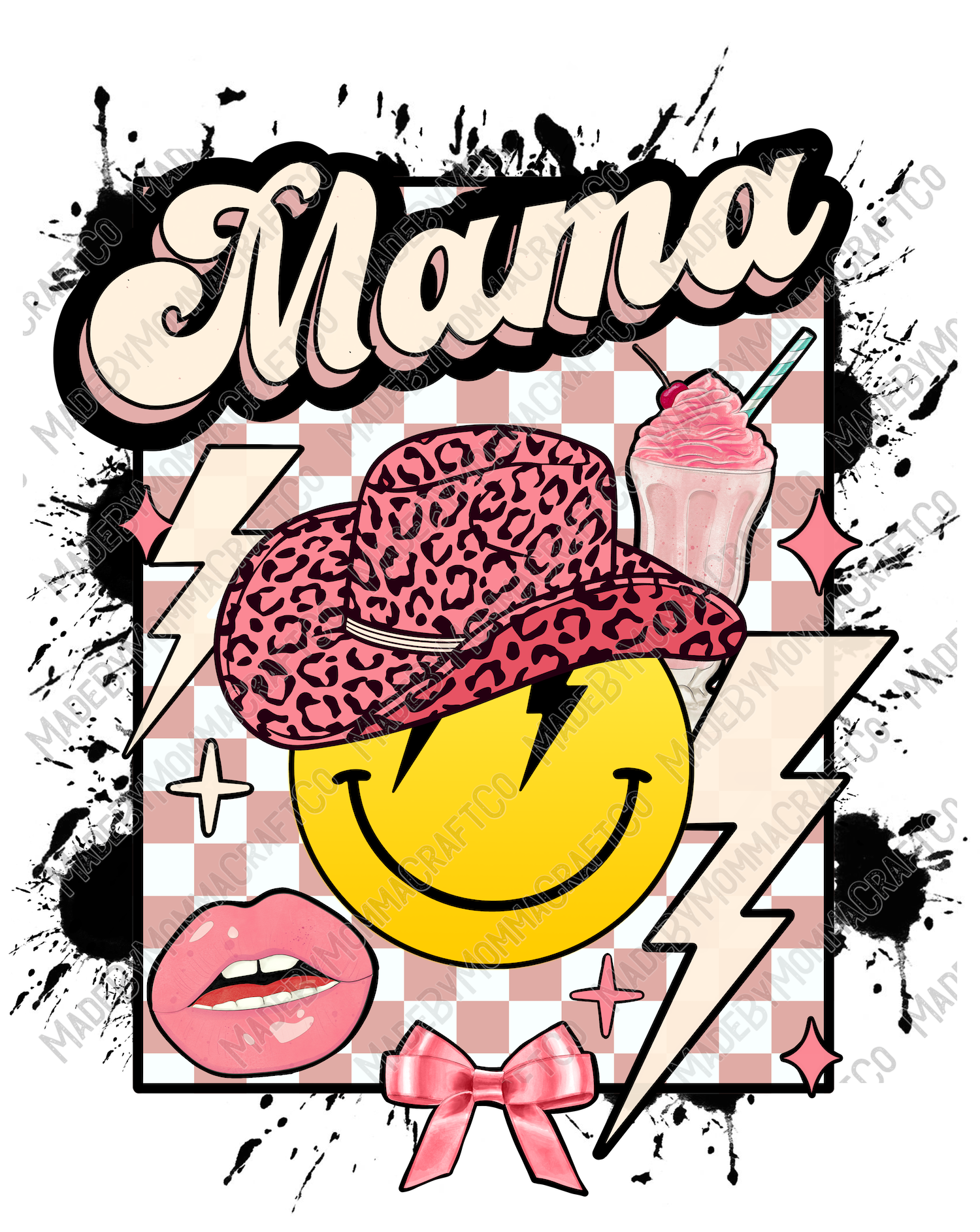 Mama Smiley 2 - Retro - Cheat Clear Waterslide™ or White Cast Sticker