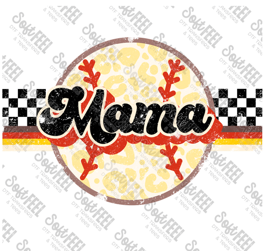 Retro Ball Mama -Retro / Sports - Direct To Film Transfer / DTF - Heat Press Clothing Transfer