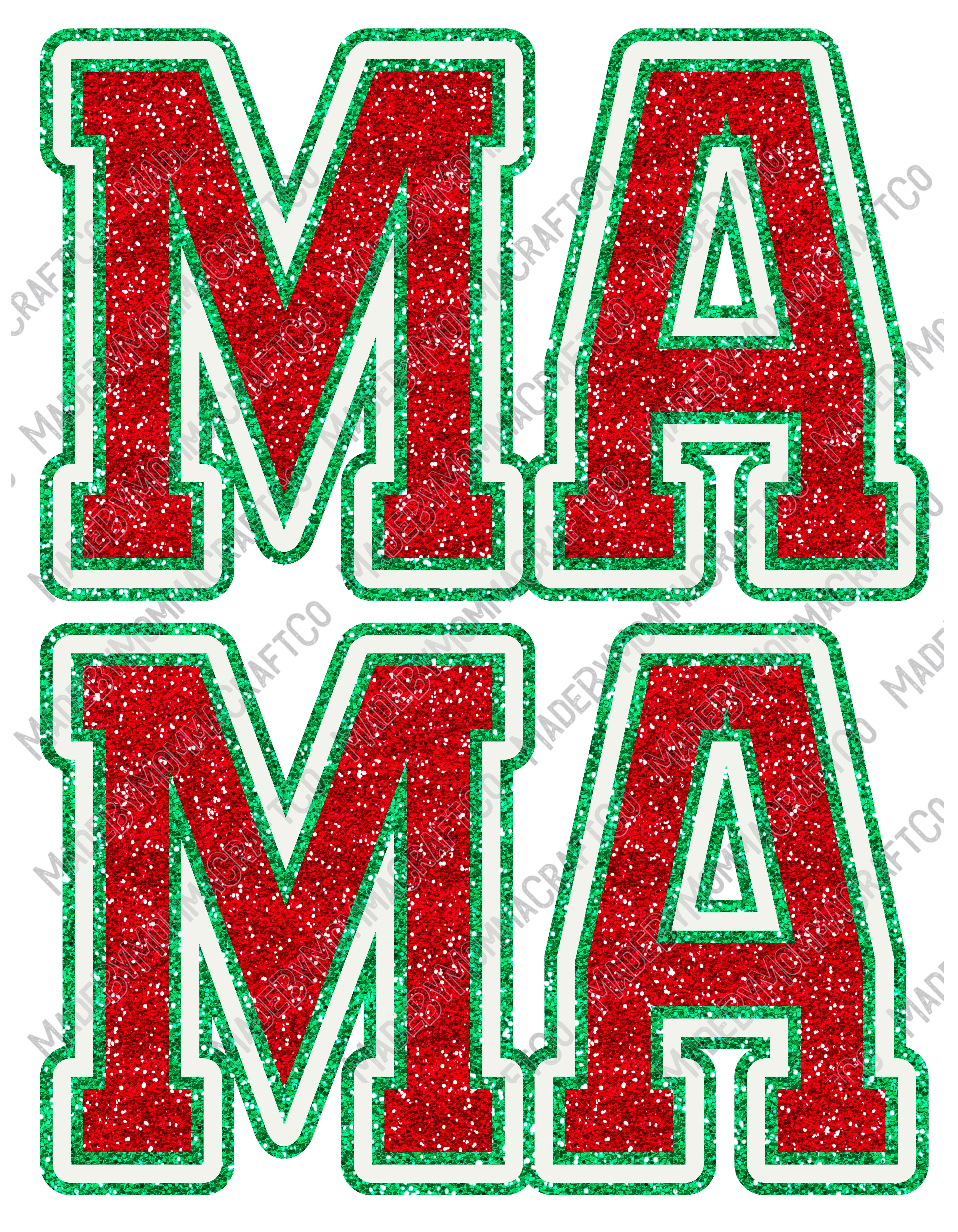 Mama Red Green - Women&#39;s / Christmas - Cheat Clear Waterslide™ or White Cast Sticker