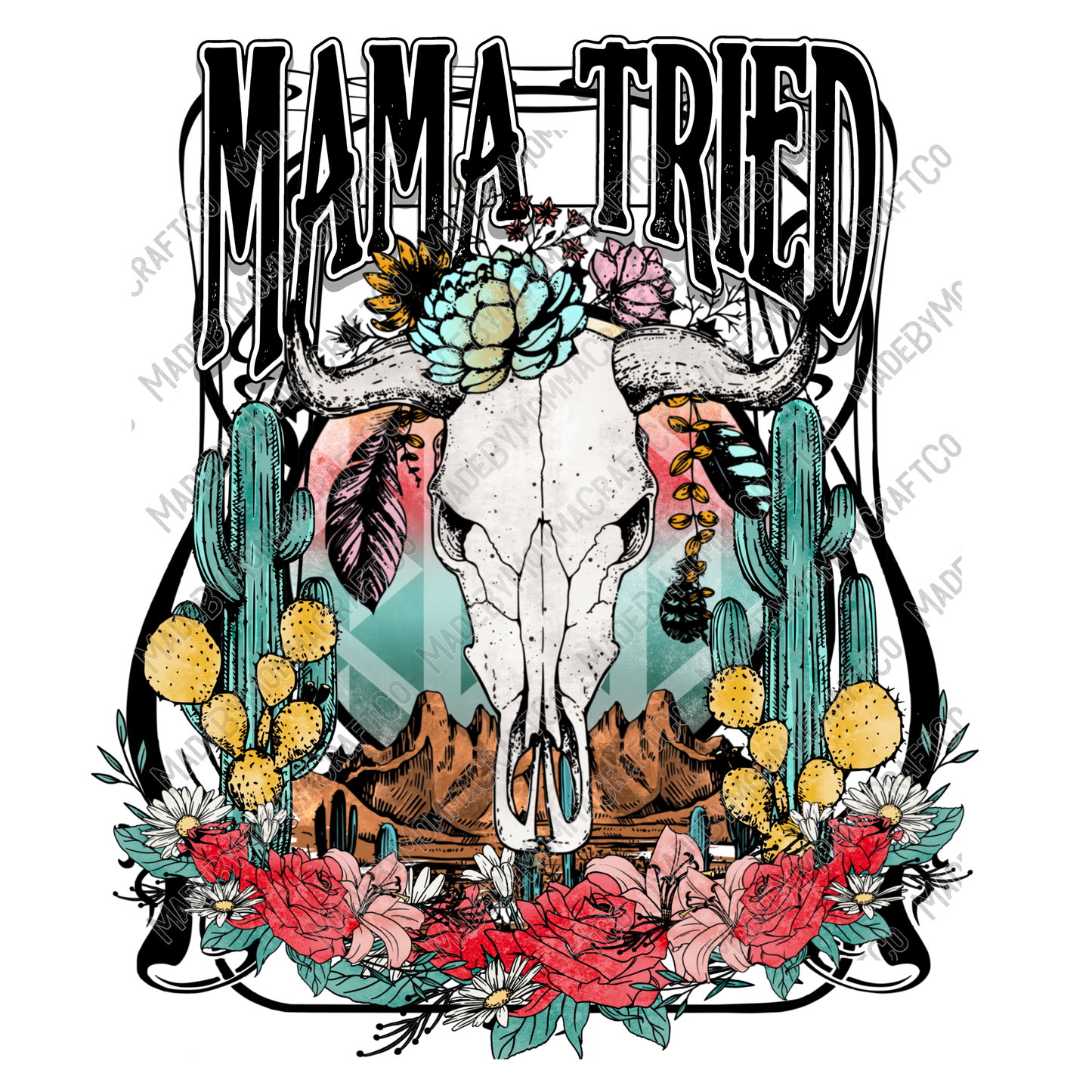 Mama Tried Country Western - Cheat Clear Waterslide™ or White Cast Sticker