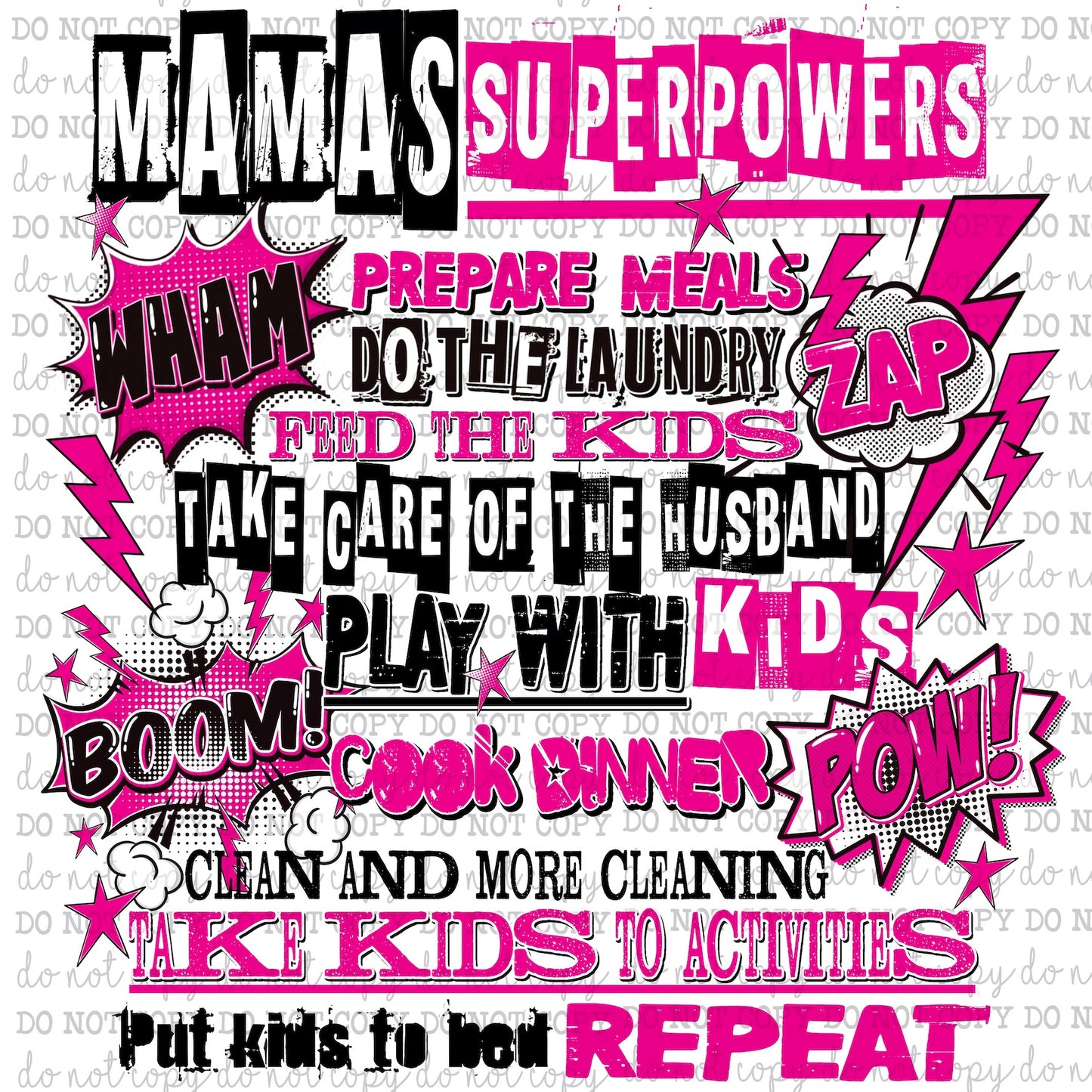 Mamas Superpowers - Cheat Clear Waterslide™ or White Cast Sticker