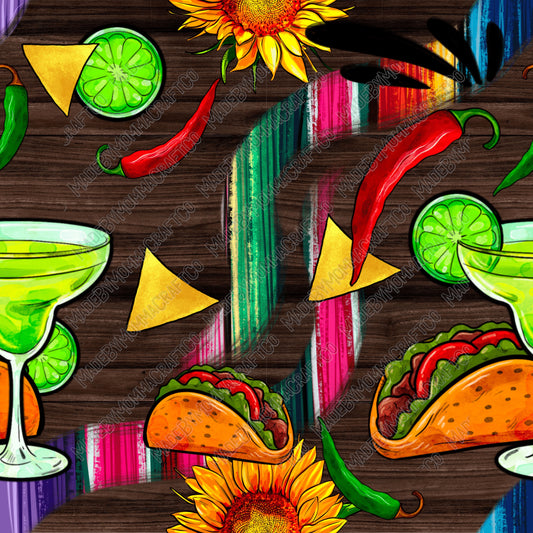 Margarita And Taco - Vinyl Or Waterslide Seamless Wrap