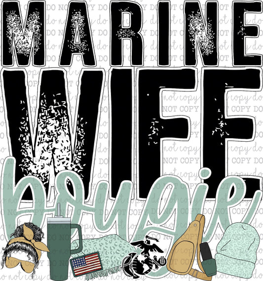 Marine Wife Bougie - Occupations / Women / Military - Cheat Clear Waterslide™ or White Cast Sticker