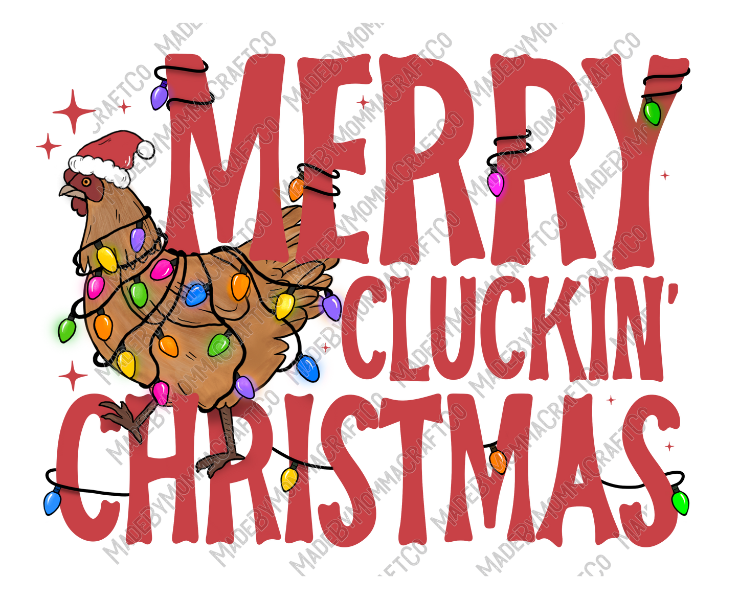 Merry Clucking Christmas - Christmas - Cheat Clear Waterslide™ or White Cast Sticker