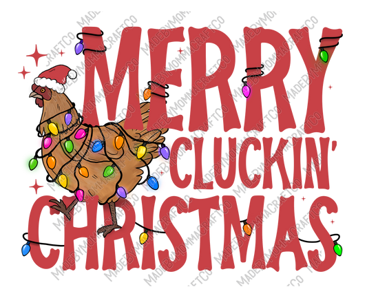 Merry Clucking Christmas - Christmas - Cheat Clear Waterslide™ or White Cast Sticker