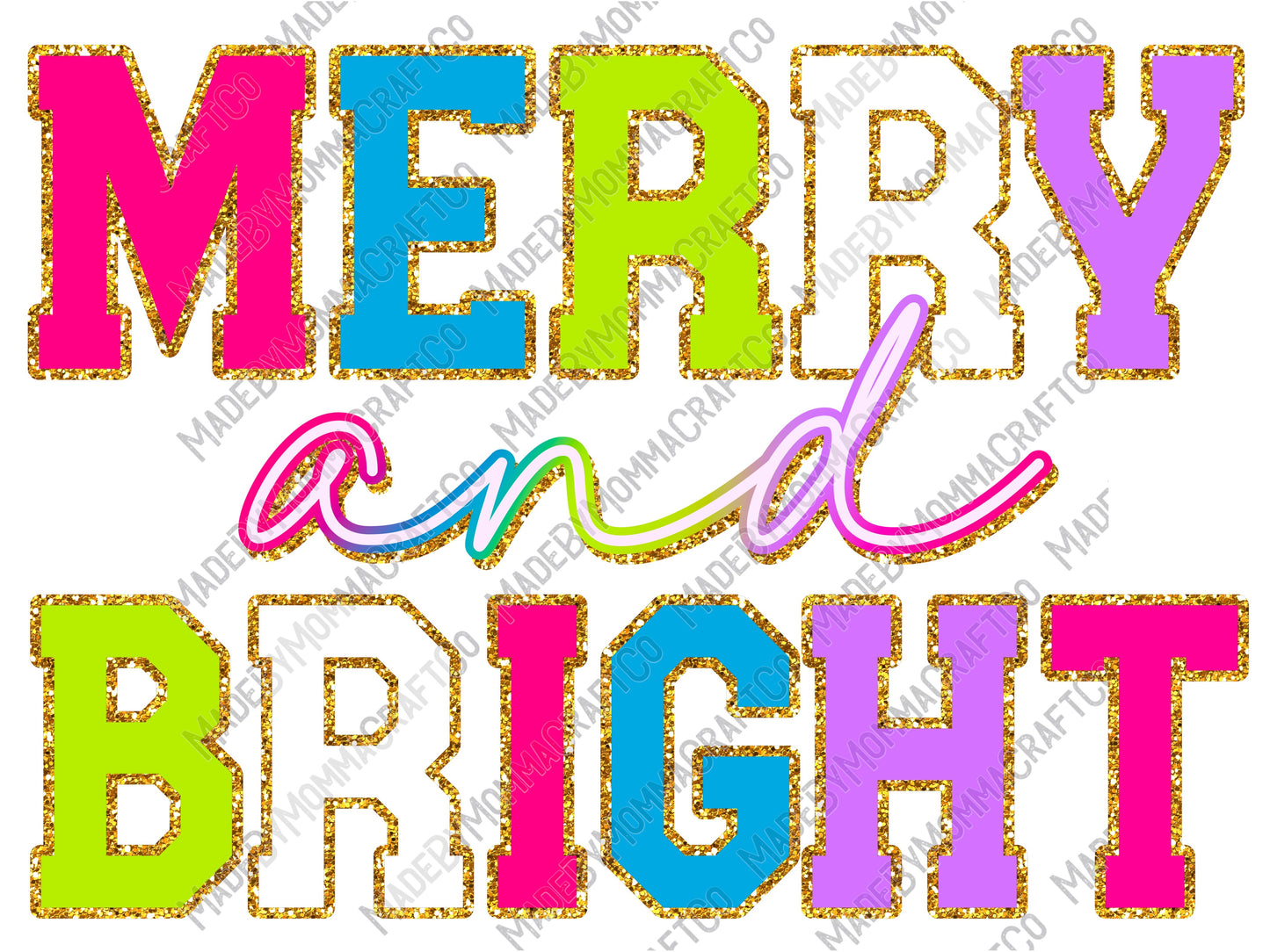 Merry And Bright Neon - Christmas - Cheat Clear Waterslide™ or White Cast Sticker