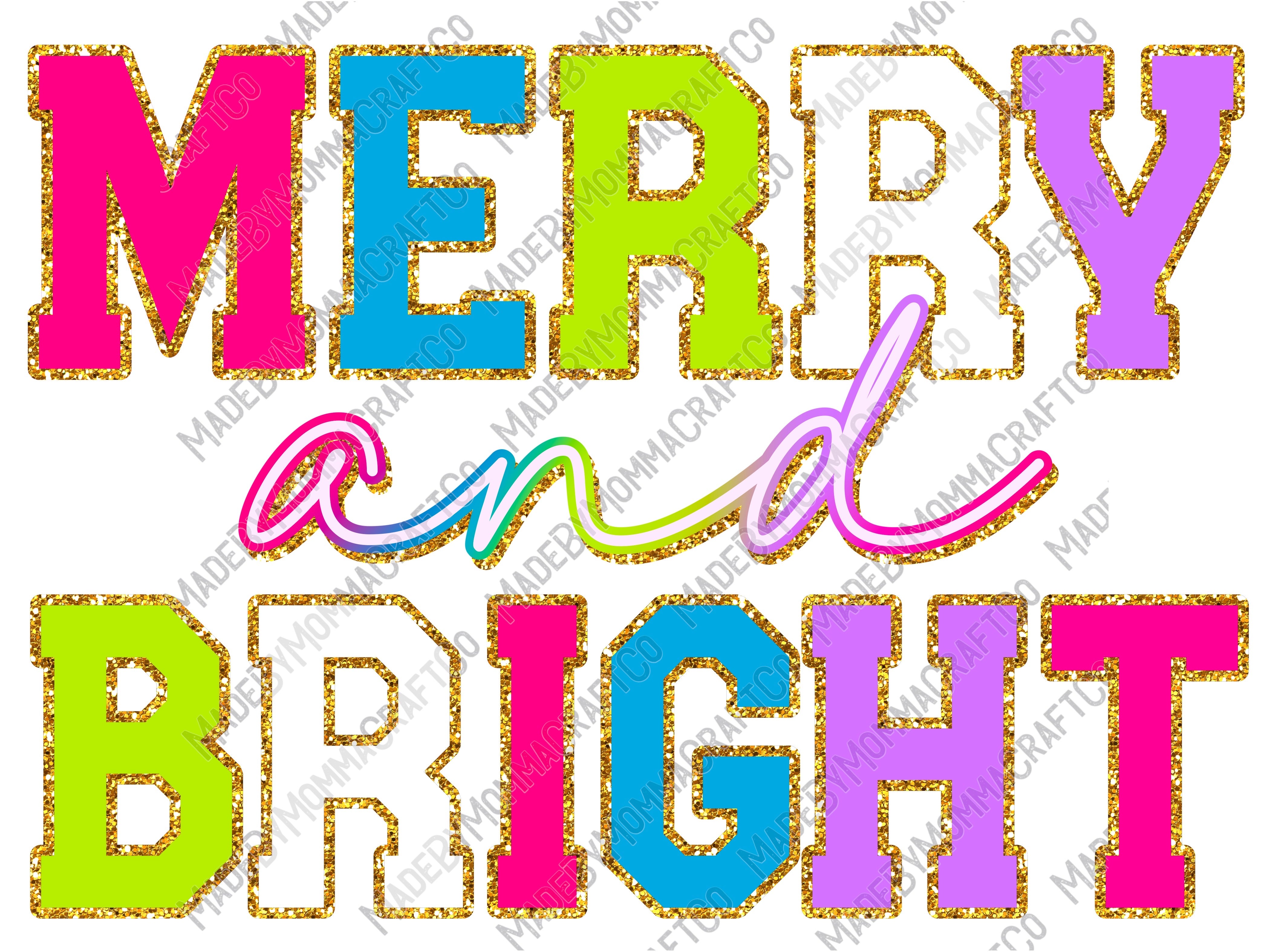 Merry And Bright Neon - Christmas - Cheat Clear Waterslide™ or White Cast Sticker