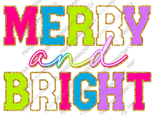 Merry And Bright Neon - Christmas - Cheat Clear Waterslide™ or White Cast Sticker