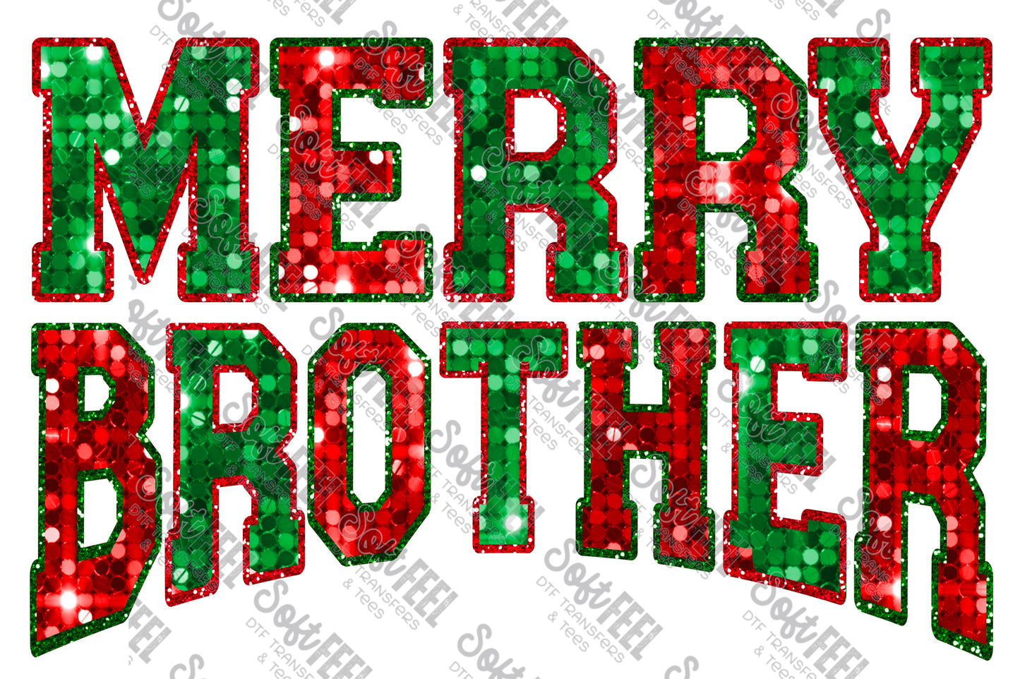 Merry Brother - Christmas - Direct To Film Transfer / DTF - Heat Press Clothing Transfer