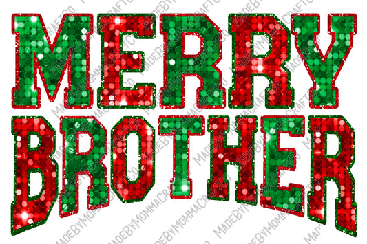 Merry Brother - Christmas - Cheat Clear Waterslide™ or White Cast Sticker